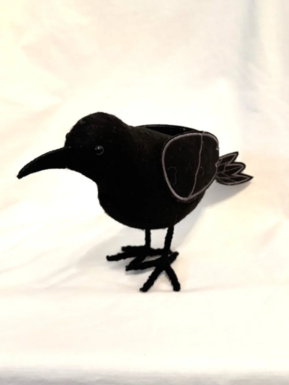 Target Black Felt Halloween Bird X 2 Decor Goth Whimsygoth Holiday Emo